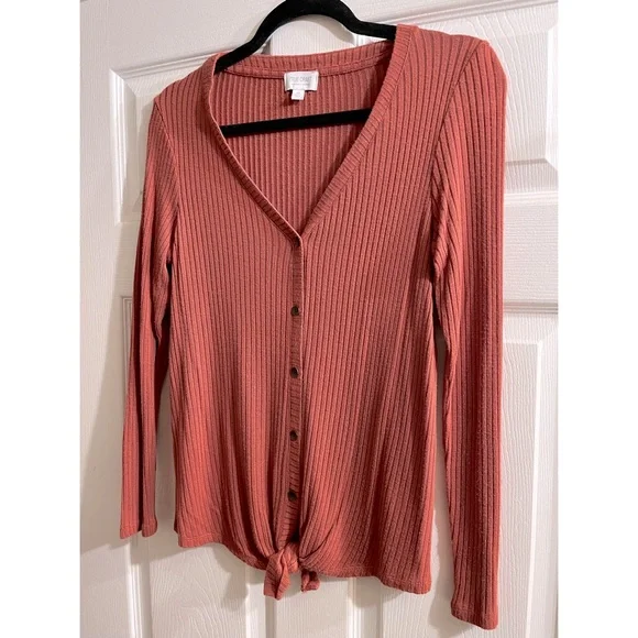 ❣️True Craft Knit Sweater Long Sleeve Coral Color Top Size X-Small (XS)❣️ - Picture 4 of 7